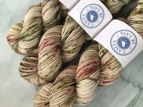 Lana Merino Superwash Pintada Manzana en verde