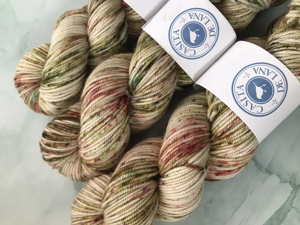 Lana Merino Superwash Pintada Manzana en verde 1