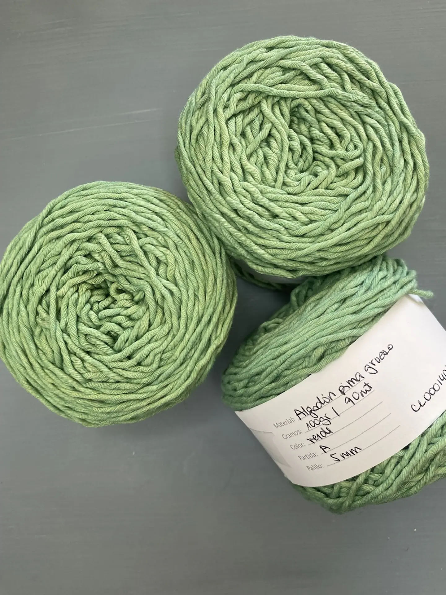 Algodon de pima grueso Verde 1