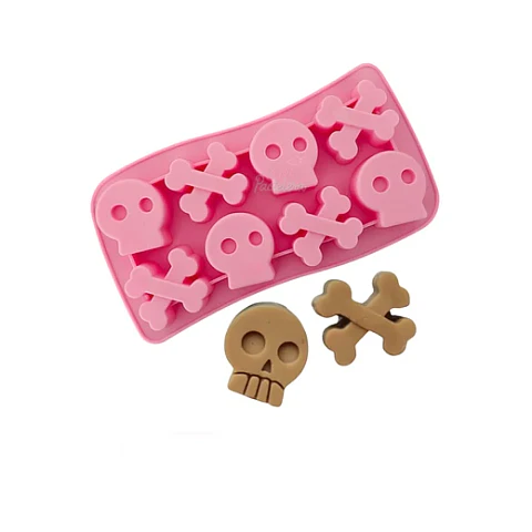 Molde chocolate halloween calavera y hueso 4cm
