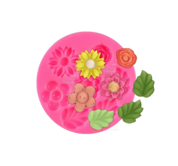 Mini flores y hojas