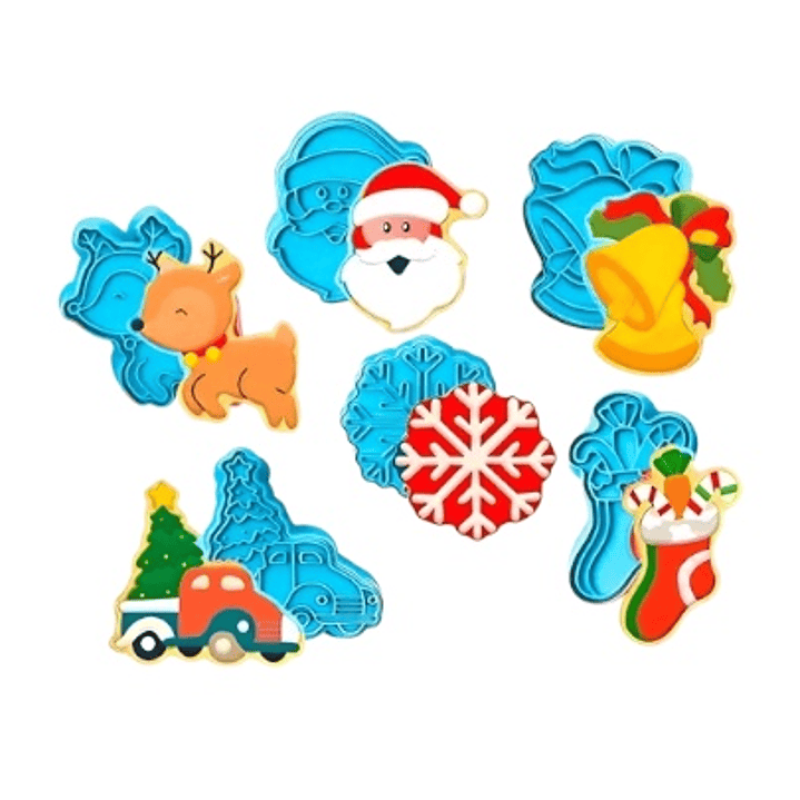 Set 6 cortadores + stamp navidad