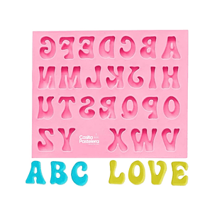 Molde silicona letras mayúsculas 2cm