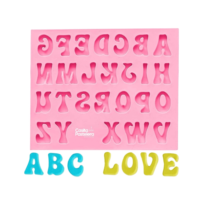 Molde silicona letras mayúsculas 2cm