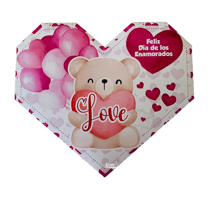 Pack 10 Cajas corazón 16x14x3cm  