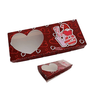 Pack 10 cajas 3 alfajores San Valentín  20x8x4cm 