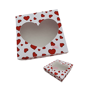 Pack 10 cajas 4 alfajores San Valentín 15x15x4cm