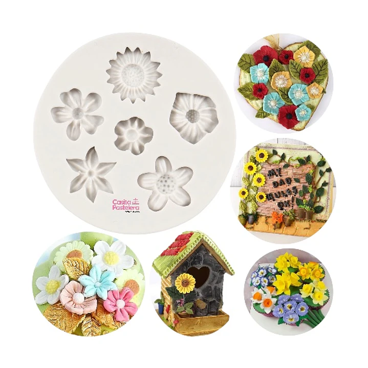 Molde mix flores 2 a 3cm 