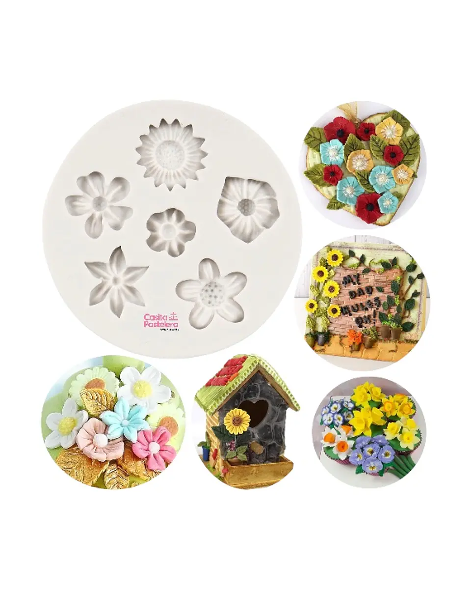 Molde mix flores 2 a 3cm  1
