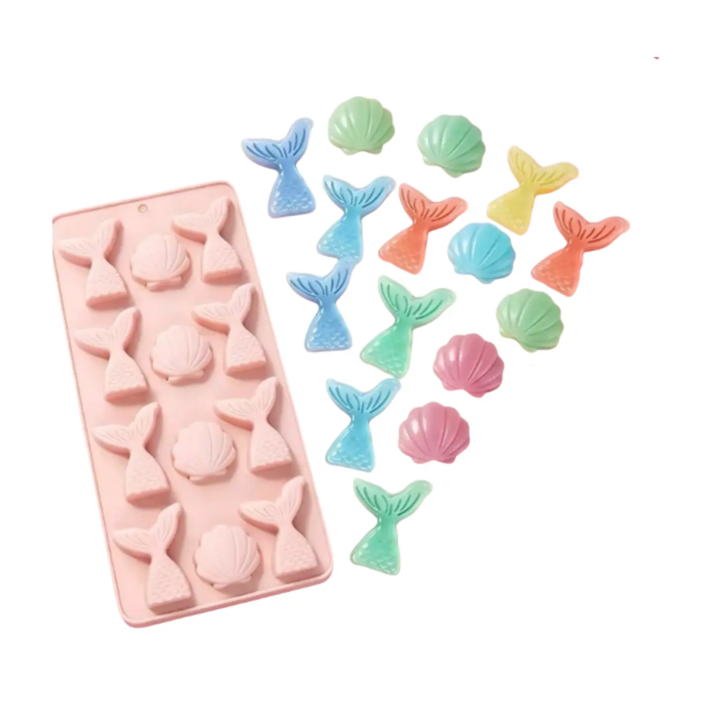 Molde chocolate colitas sirena 4 cm y conchitas 3cm 