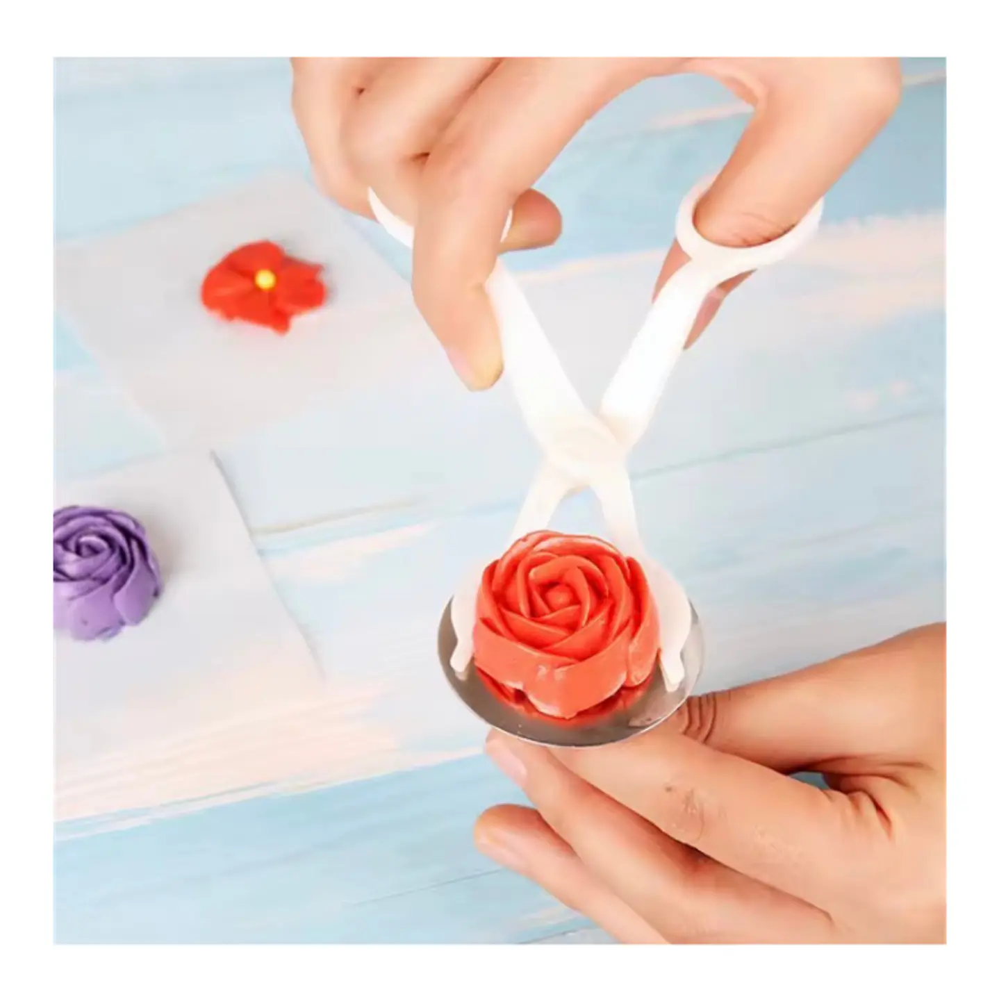 Tijera para flores de crema