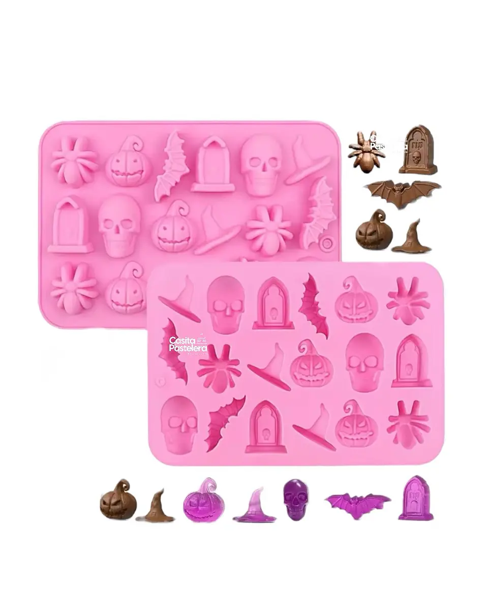 Molde chocolate 18 diseños halloween 4cm  1