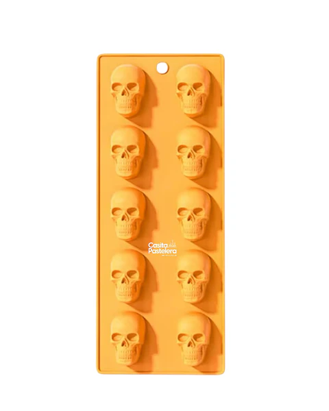 Molde chocolate 10 mini calaveras 3D tamaño 4cm