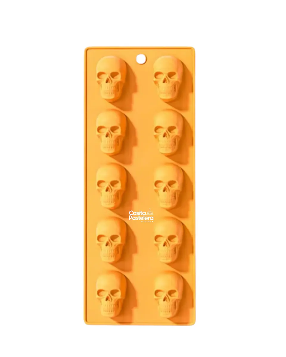 Molde chocolate 10 mini calaveras 3D tamaño 4cm 1