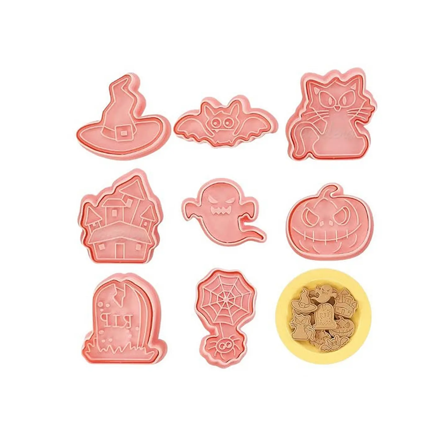 Set 8 cortadores galletas Halloween 5cm 6cm  1