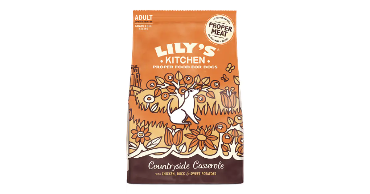 Lily's Kitchen Gemaakt met natuurlijke ingrediënten, voor volwassen honden van kleine rassen, droogvoer met kip en eend, graanvrije formule, 2,5 kg