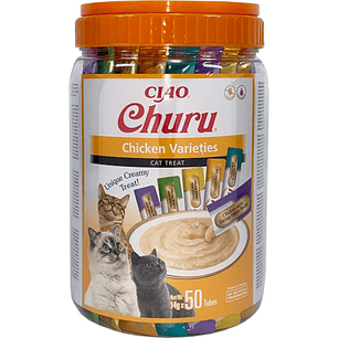 CHURU CAT BOX VARIEDADES DE FRANGO X 50 saquetas