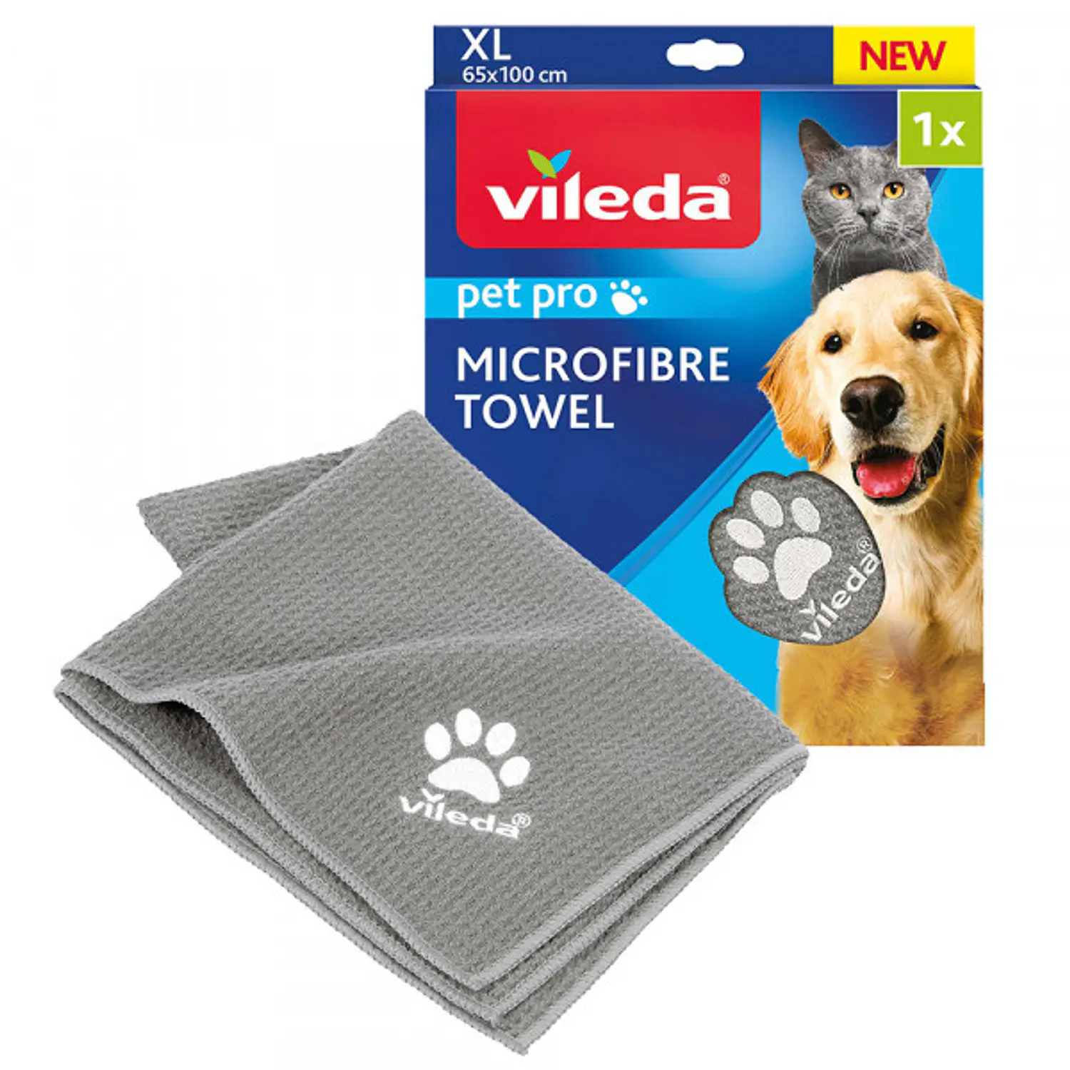 Toalha de microfibra para cães e gatos Vileda 1