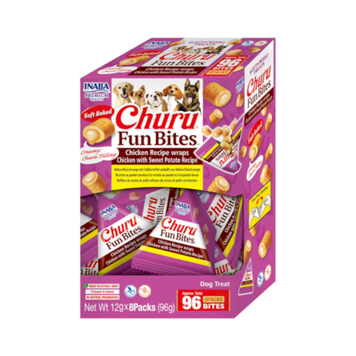 CHURU DOG FUN BITES FRANGO + BATATA DOCE CAIXA 8X12G