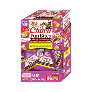 CHURU DOG FUN BITES FRANGO + BATATA DOCE CAIXA 8X12G