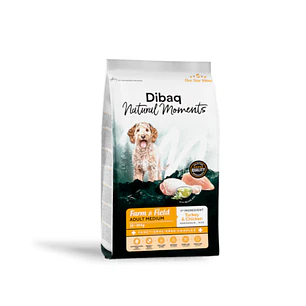 Dibaq Natural Moments  Dog Farm & Field  Adult Medium Peru e Frango