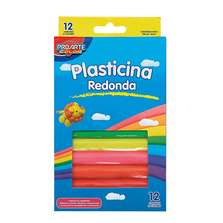 Plasticina Proarte 12 Col. Redonda 1