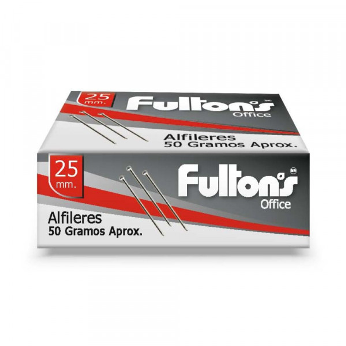 Alfiler Metalico 25Mm Cromado Cja 28Grs Fultons 1