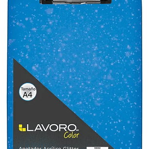 Anotador Acriliico A4 Con Glitter Azul Lavoro