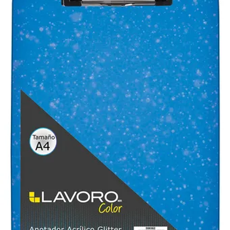 Anotador Acriliico A4 Con Glitter Azul Lavoro 1
