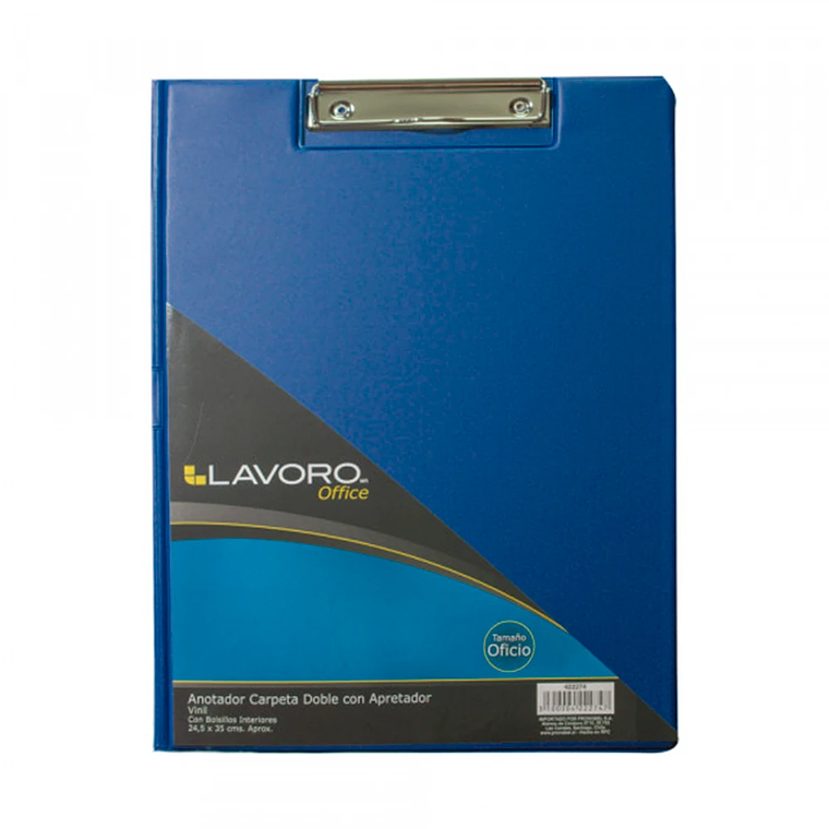 Anotador Vinil Oficio Doble Azul Lavoro 1