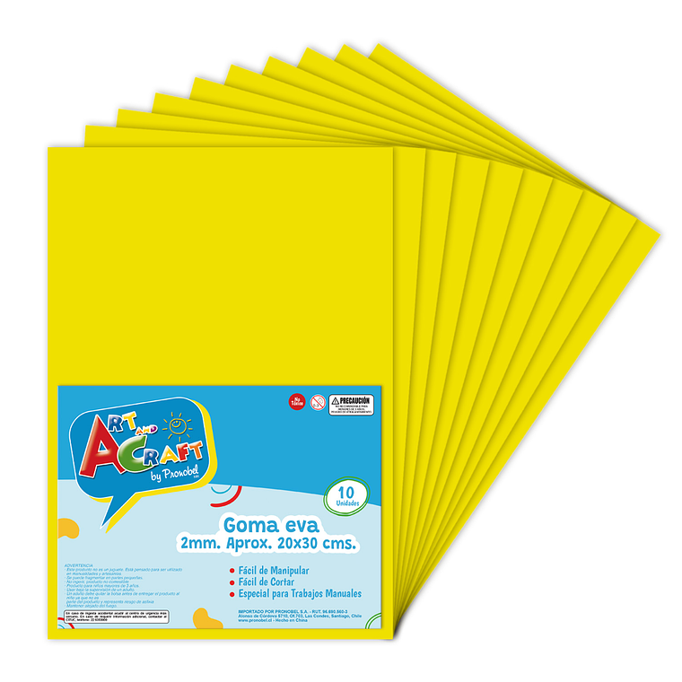 Goma Eva 20 X 30 Cm 10 Hjs Amarillo Art & Craf 1