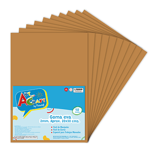 Goma Eva 20 X 30 Cm 10 Hjs Cafe Claro Art & Craf