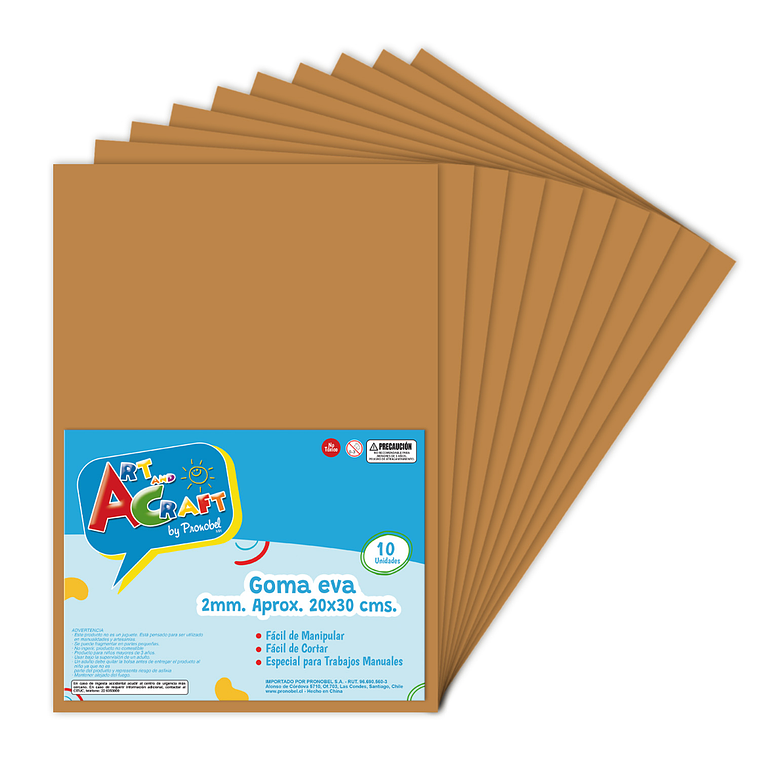 Goma Eva 20 X 30 Cm 10 Hjs Cafe Claro Art & Craf 1