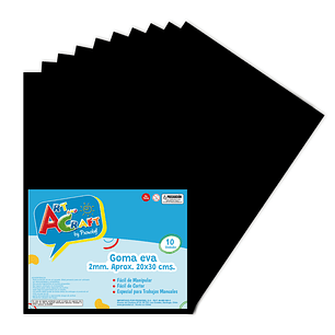 Goma Eva 20 X 30 Cm 10 Hjs Negra Art & Craf