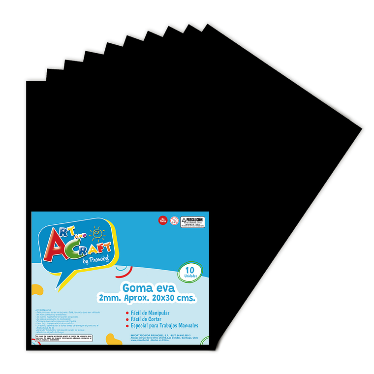 Goma Eva 20 X 30 Cm 10 Hjs Negra Art & Craf 1