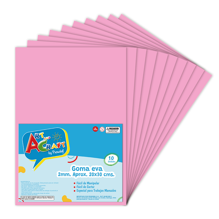 Goma Eva 20 X 30 Cm 10 Hjs Rosado Art & Craf 1