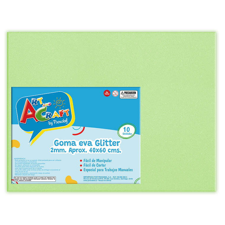 Goma Eva 20 X 30 Cm 10 Hjs Verde Claro Art & Craf 1