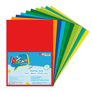 Goma Eva 20X30Cm 2Mm 10 Hjs Col Surtidos Art & Craf