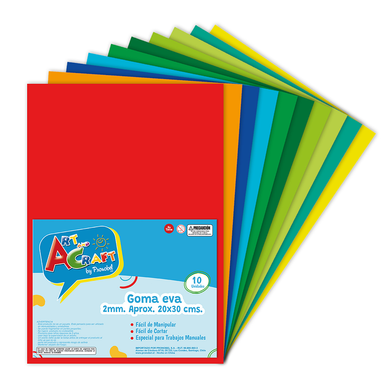 Goma Eva 20X30Cm 2Mm 10 Hjs Col Surtidos Art & Craf 1