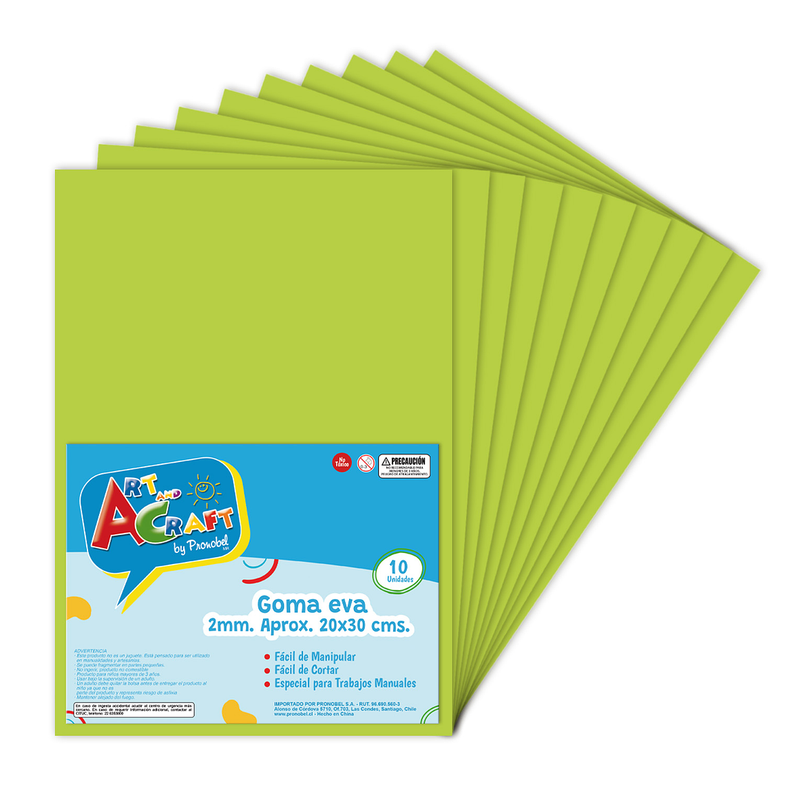 Goma Eva 20X30 Verde 10 Hojas  Art & Craf 1