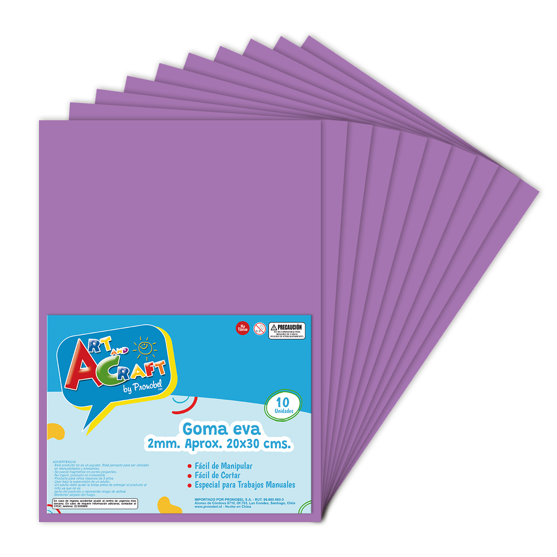 Goma Eva 20X30 Purpura 10 Hojas  Art & Craf 1