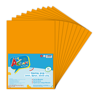 Goma Eva 20X30 Naranjo 10 Hojas  Art & Craf