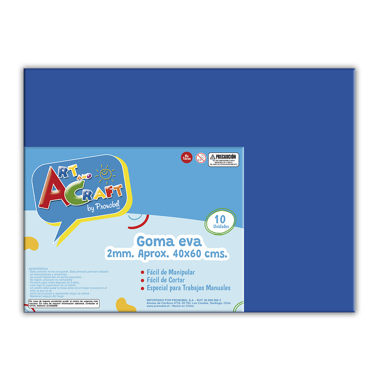 Goma Eva 40X60 Cm 2Mm Azul Art&Craft Unidad Pliego 1