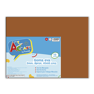 Goma Eva 40X60 Cm 2Mm Cafe Art&Craft Unidad Pliego