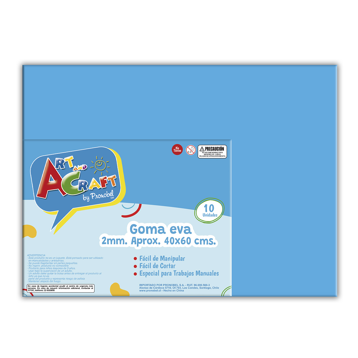 Goma Eva 40X60 Cm 2Mm Celeste Art&Craft Unidad Pliego 1