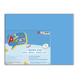 Goma Eva 40X60 Cm 2Mm Celeste Art&Craft Unidad Pliego