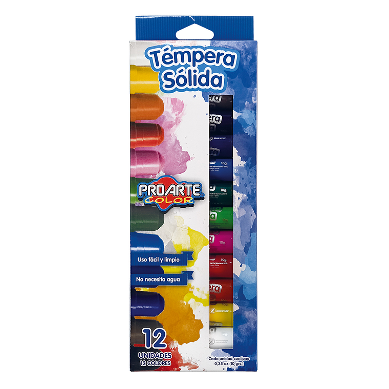 Tempera Proarte Solida 12 Colores 1