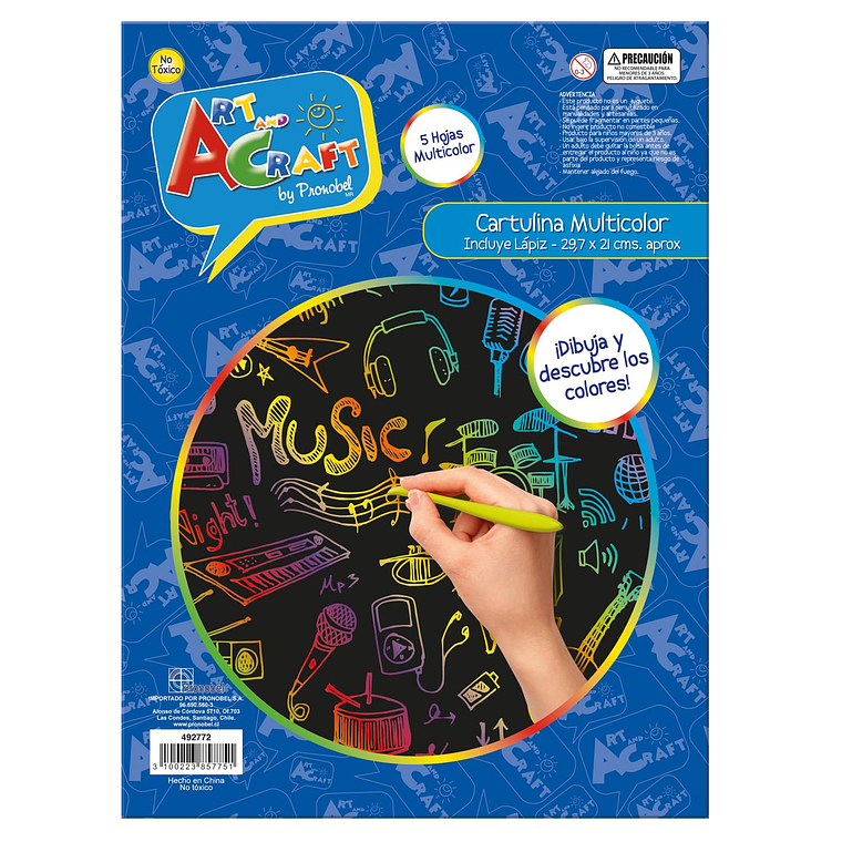 Lamina Multicolor 5 Hjs. Incluye Lapiz Art & Craf 1