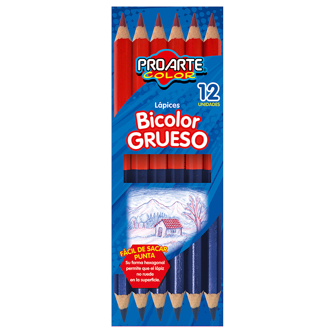 Lapices Bicolor Proarte Grueso Caja 12 Uni 1
