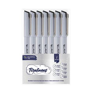 Tiralineas Set 7 Unidades Negro Lavoro, Medidas